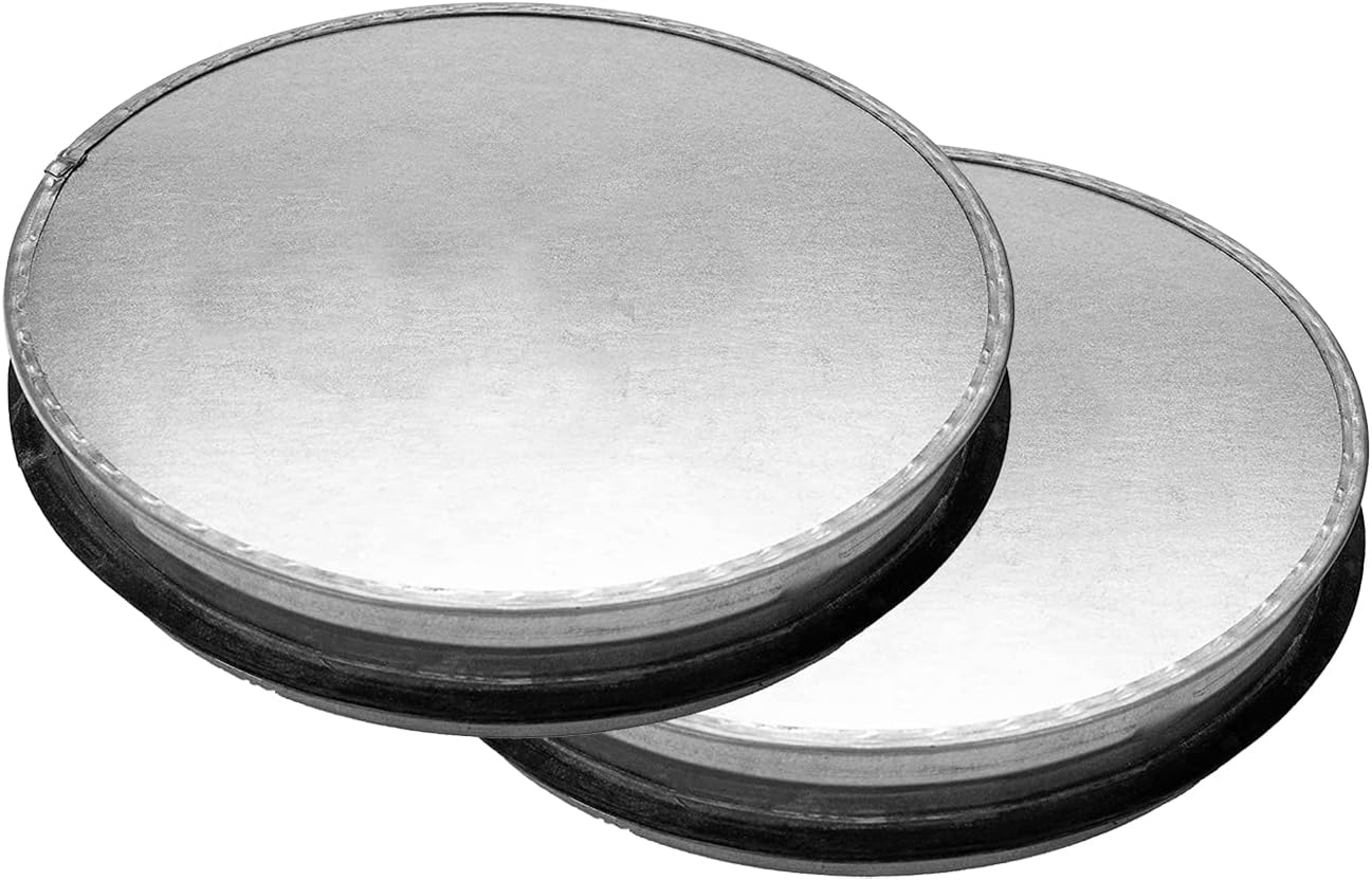 Vent Systems 4” Inch Galvanized Steel Tee Cap – Pack of 2 - Heavy-Duty HVAC End Plug for Dryer Ducts, Exhaust Pipes, and Round Metal Vents – Indoor and Outdoor Use – Closure Fitting for HVAC Systems