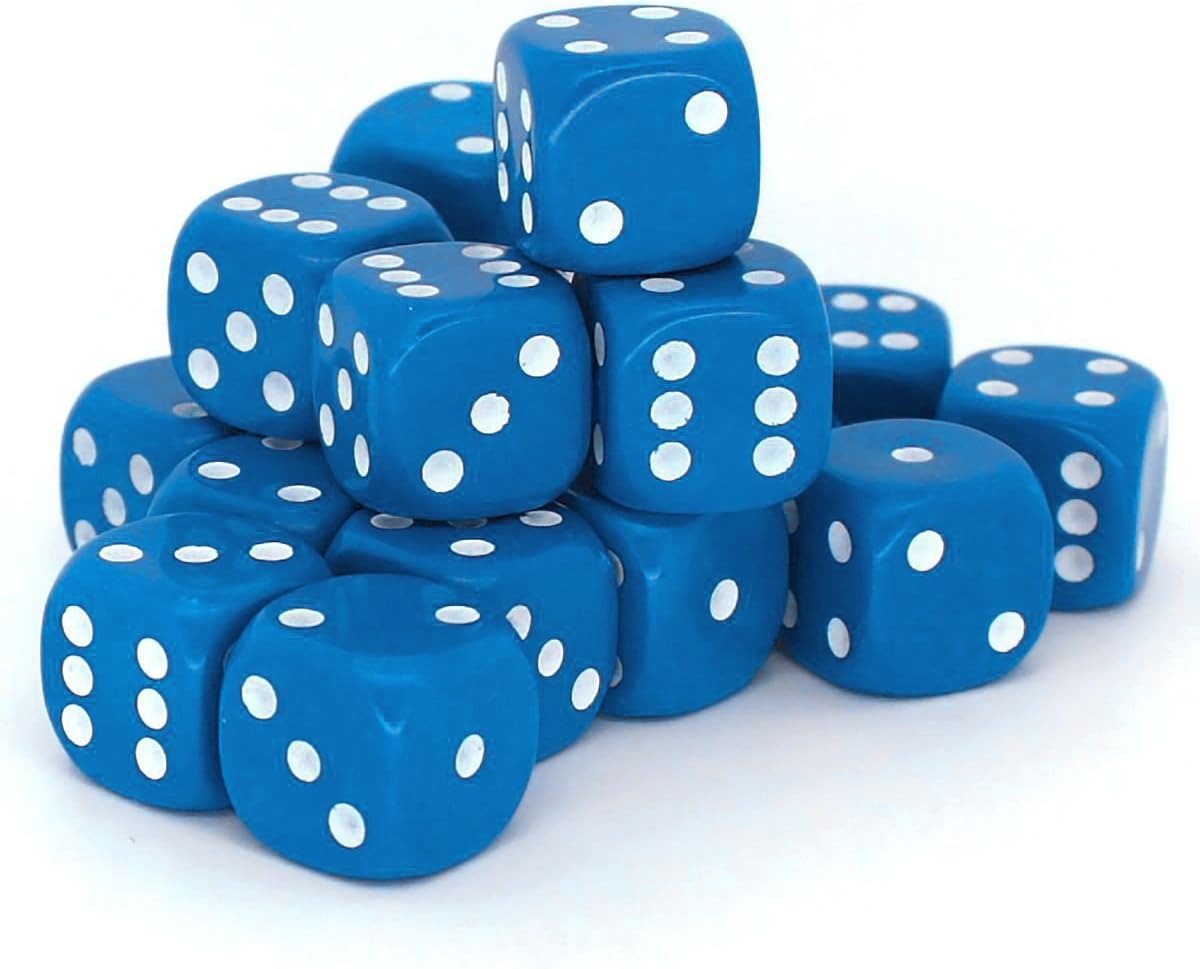Big Cherry Dice, 50 x 12mm Round Corner Spot - Blue