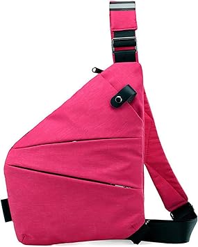 Waterproof Outdoor Leisure Mens Chest Bag for Cycling - Multi-Purpose Crossbody Phone Bag with Adjustable Strap Rose, right