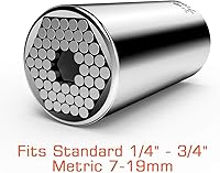 Vista 3 de Enchufe Universal, Enchufe Autoajustable que se Adapta a Estándar de 1/4'' - 3/4'' Métrico 7mm-19mm, Adaptadores de Enchufe para Llave de Trinquete