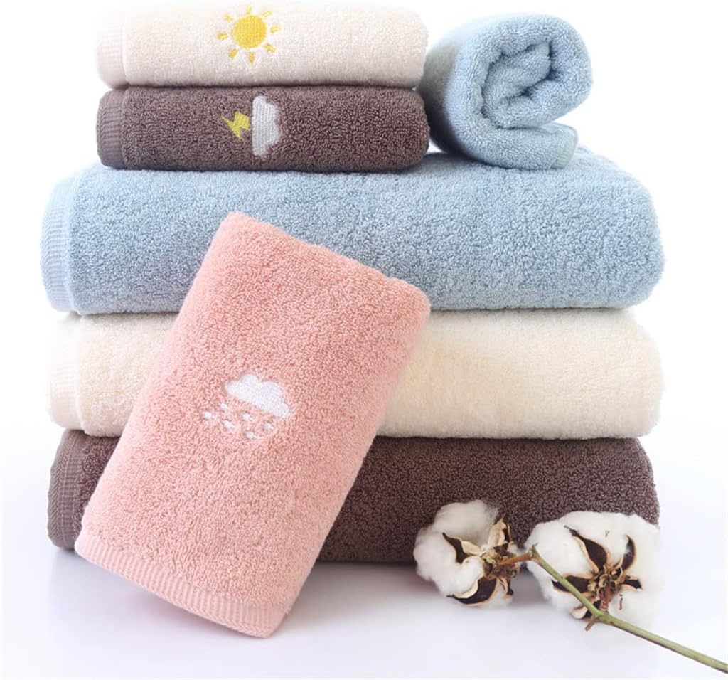 Solid Color Embroidered Towel Set vs 1pc Bath Towel Bathroom and 2pcs face Towels for Adults(Black)