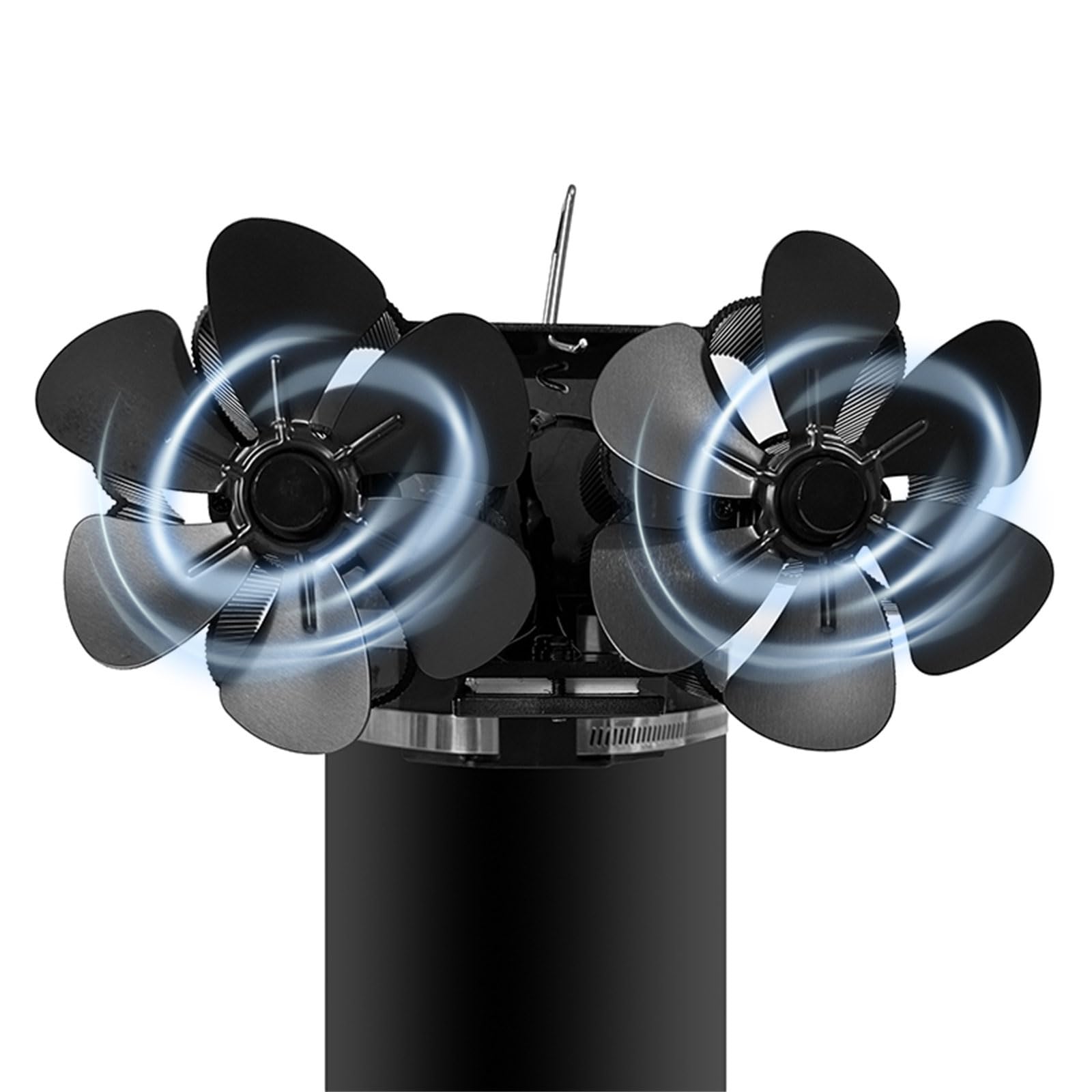 Ventilador de estufa alimentado por calor, ventilador de doble cabeza, distribución eficiente del calor para hogares acogedores para varios dispositivos de calefacción para estufa de leña