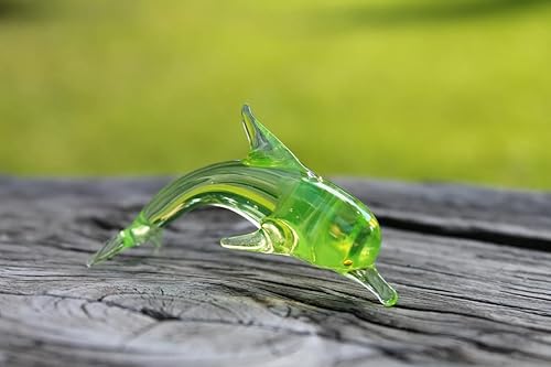 Miniatura 9 de Estatua de delfín de cristal de uranio, accesorios de decoración de piscina de acuario, regalos de accesorios de cristal, animales de cristal,