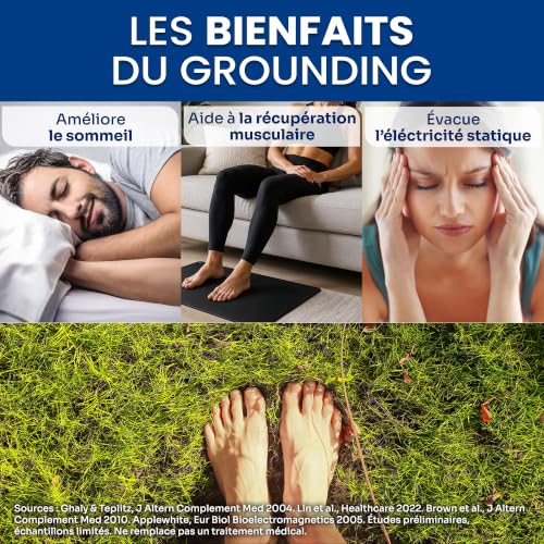 TELLURIS Grounding Sheet Drap de Mise à la Terre – Earthing Sheet 153x203 cm – Améliore Le Sommeil – Connexion Facile avec Prise de Terre – Confort & Bien-Être Naturel – vue 2