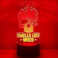 Vista 2 de 420 hojas 3D LED lámpara de mesa luz nocturna ilusión visual óptica decoración del hogar iluminación