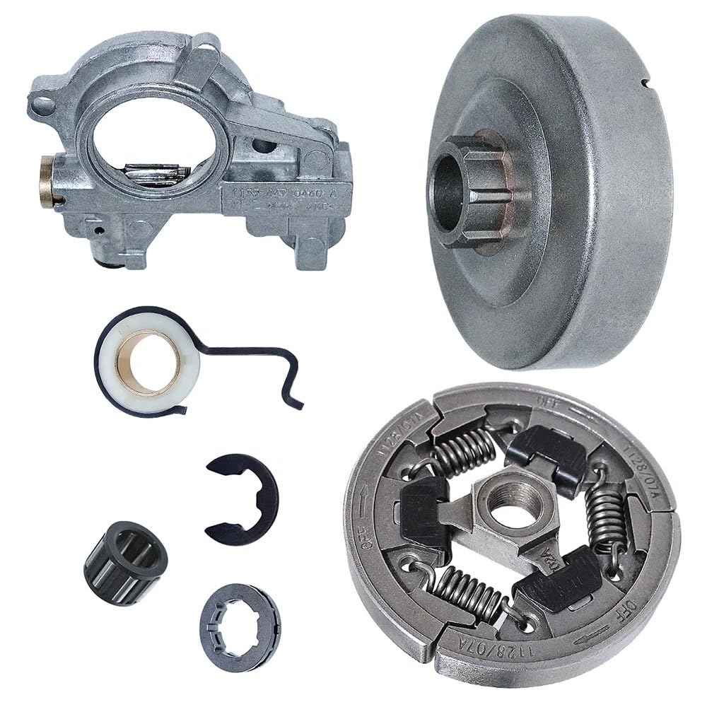Pompe à huile tronçonneuse avec tambour d'embrayage 3/8 7T compatible MS361 044 MS440 MS460
