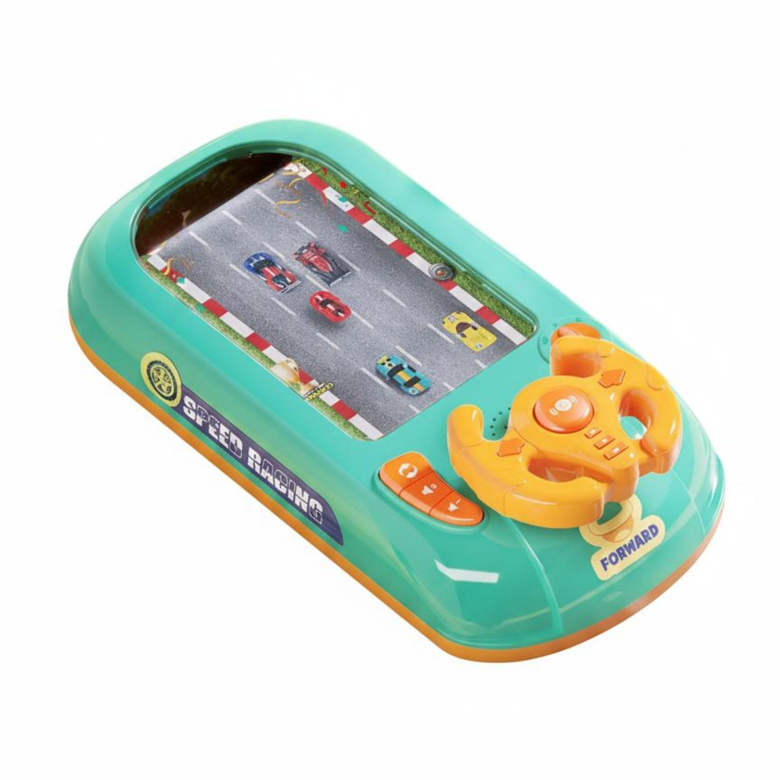 Gioco di Guida per Bambini Simulatore Volante Interattivo Pannello Materiale Dinamico con Avventure Stradali Adatto per Prescolare Tempo Libero Momenti , Verde+Upgraded+Racing