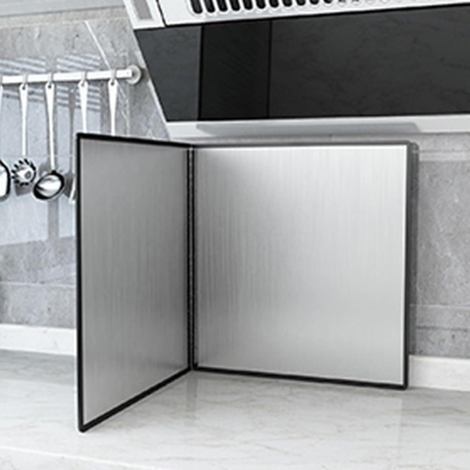 Déflecteur de cuisine anti-éclaboussures en inox pliable pour friteuse