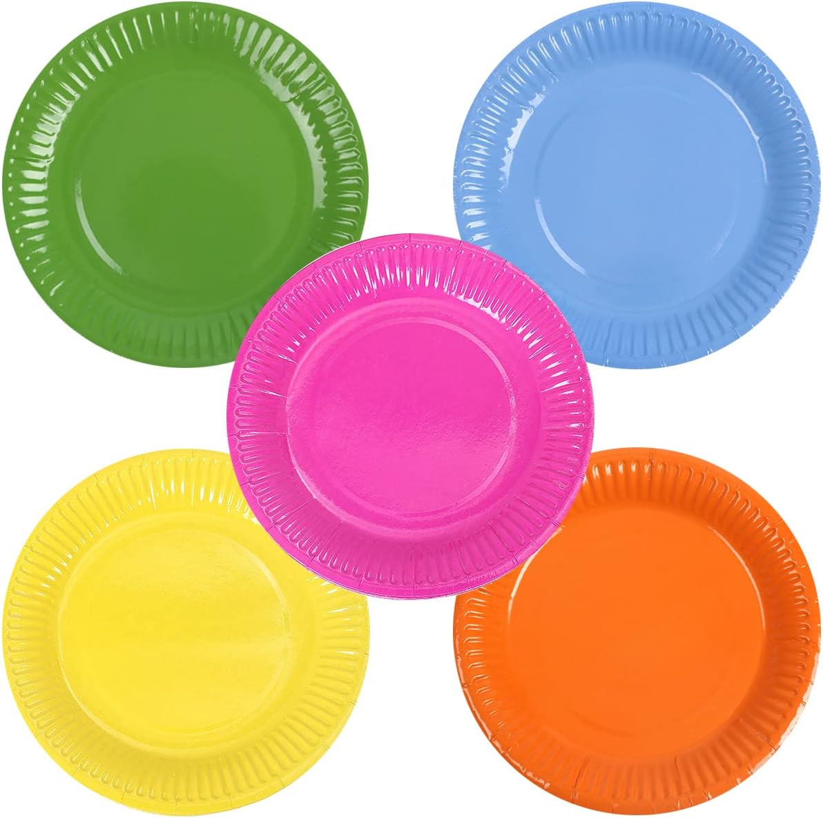 Fantasyon 30 PCS Colorful Party Paper Plates 6 Inch Classic Assorted