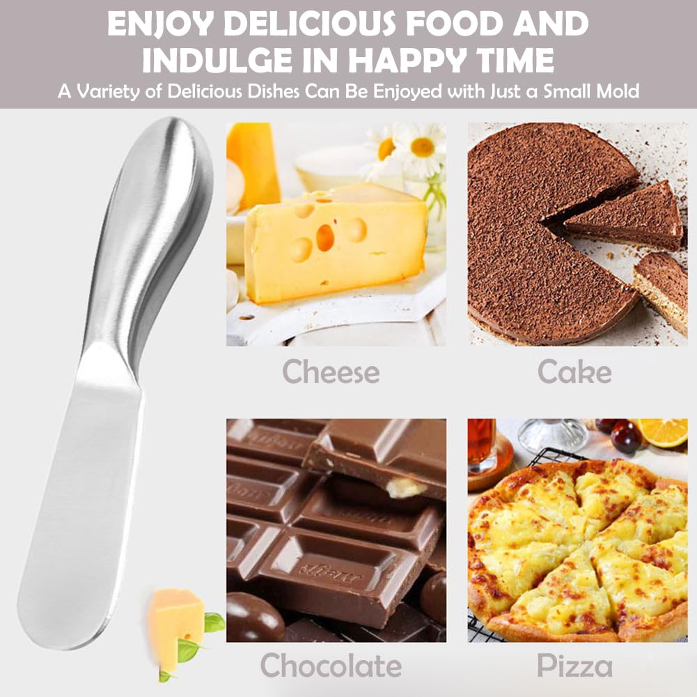 2 Piezas Cuchillo de Mantequilla, Cuchillos de Mantequilla Pequeños, Cuchillo Para Desayuno, Cuchillos de Mantequilla, para Esparcir Queso y Mantequilla Esparcidor Mantequilla de acero Inoxidable