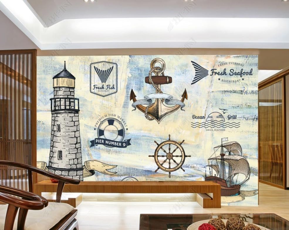 Poster géant mural intissé rétro facile à poser pour restaurant - 2