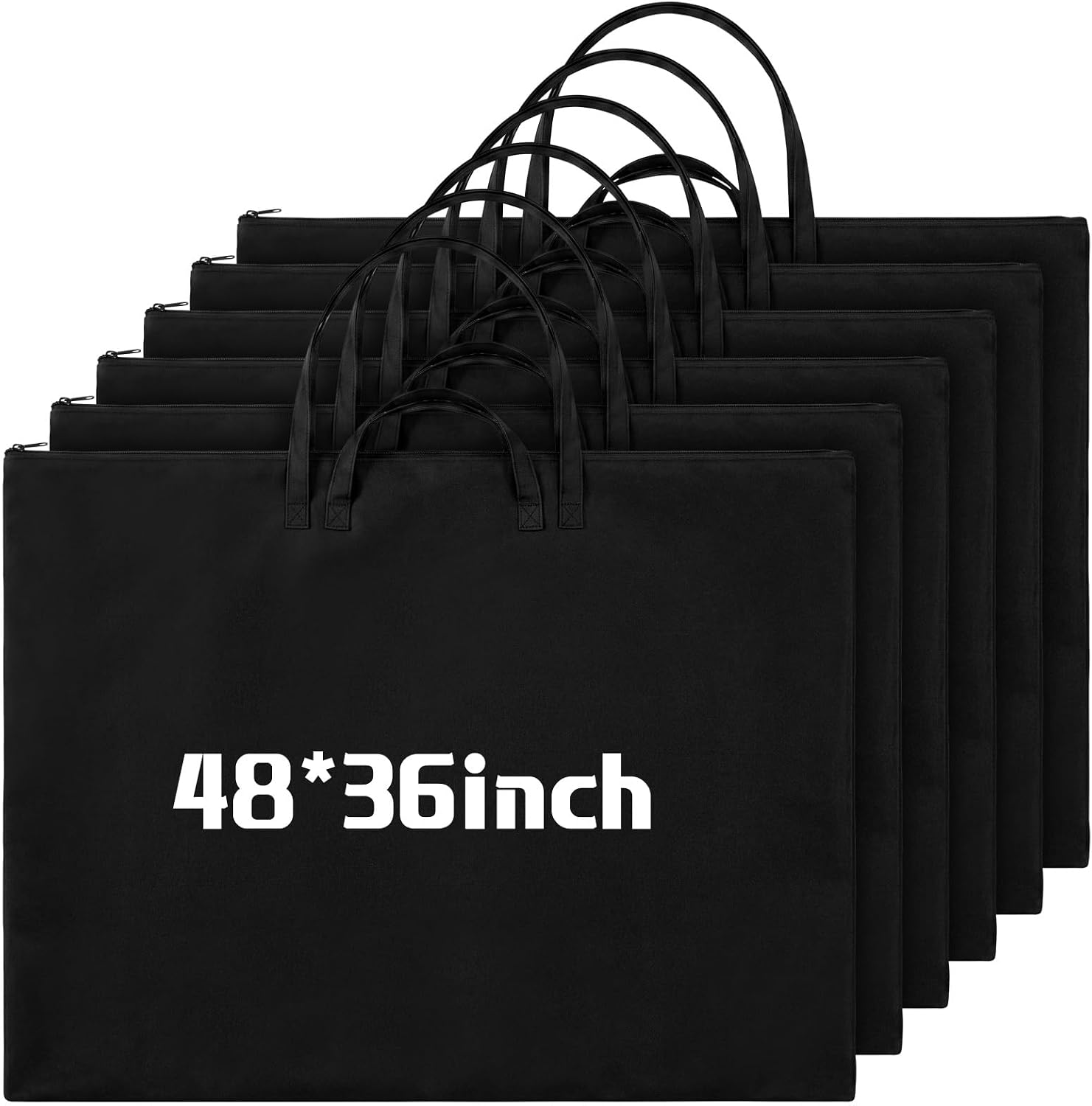 Abbylike 6 Pcs 48×36 Inch Art Portfolio Bag Black Large Waterproof Nylon