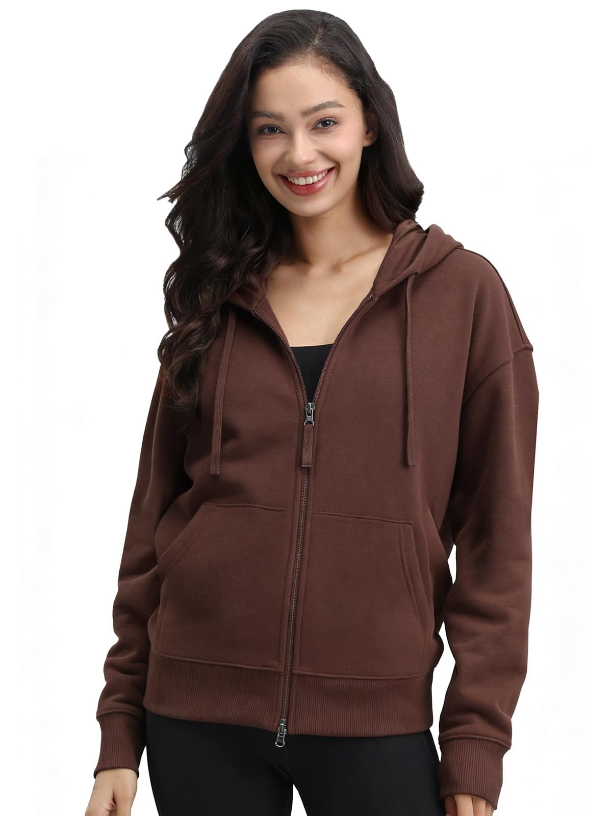 Mega Tshop Two-Way French Terry Zip Up Hoodie | 300 GSM Cotton Blend Fabric, Soft Plush Texture, Pockets, Comfy, Warm, Unisex, XS-4XL, Zipper Hooded Sweatshirt for Men Women
