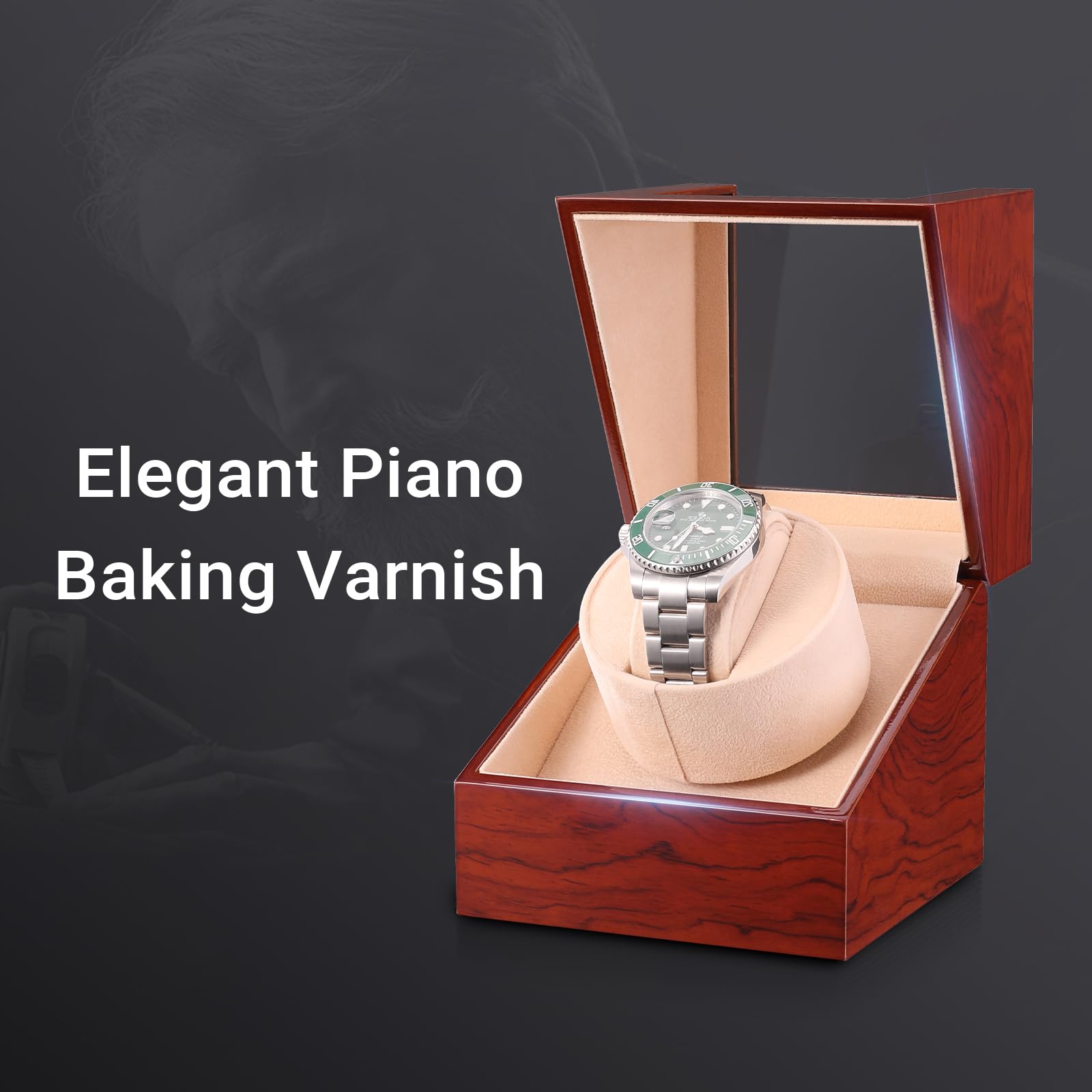 Lian Remontoir automatique pour montre avec moteur silencieux Mabuchi en verre acrylique anti-éraflures, alimenté par piles ou adaptateur secteur