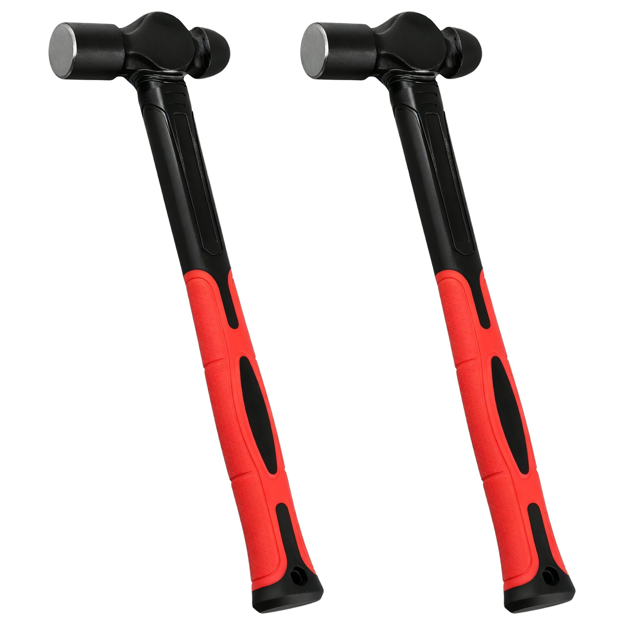 MOUYAT 2PCS Ball Pein Hammer, 16oz Heavy Duty Pin Hammer, Metal Hammer for Rounding, Welding, Garage and DIY Projects