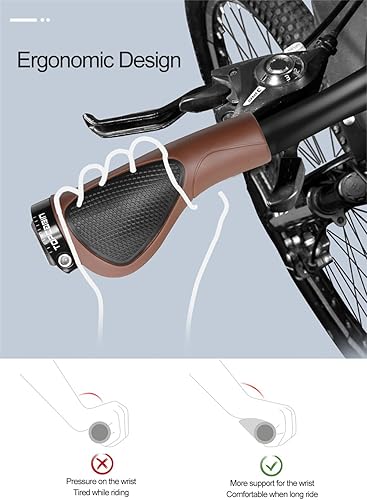 Vista 52 de Empuñaduras de manillar de bicicletas, empuñaduras ergonómicas de aluminio para bicicleta, vibraciones de amortiguación, empuñaduras de manillar