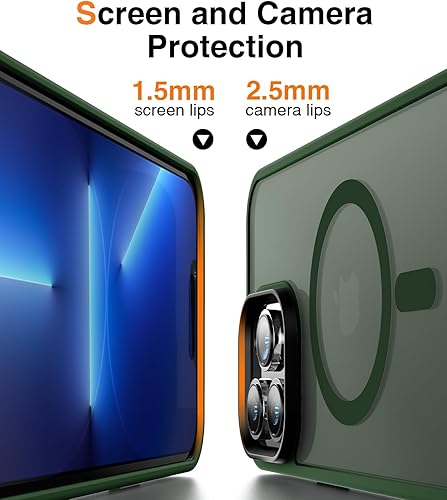 Miniatura 5 de Meifigno Magic Mag Series - Funda diseñada para iPhone 14 Pro, protección de grado militar y compatible con MagSafe, parte trasera mate translúcida