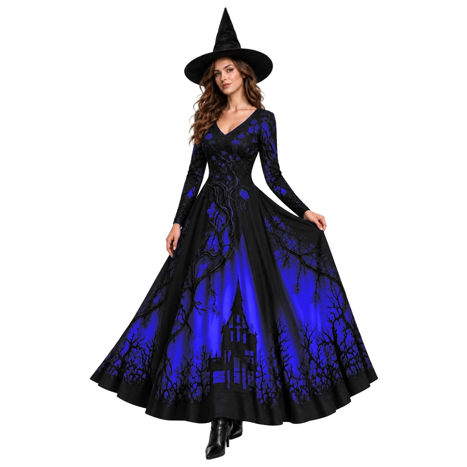 Gothic Dress Womens Halloween Costume Adult Medieval Lace and Chiffon Vampire Costume, Vintage Renaissance Medieval, Day Of the Dead Outfit, Party Dresses for Women