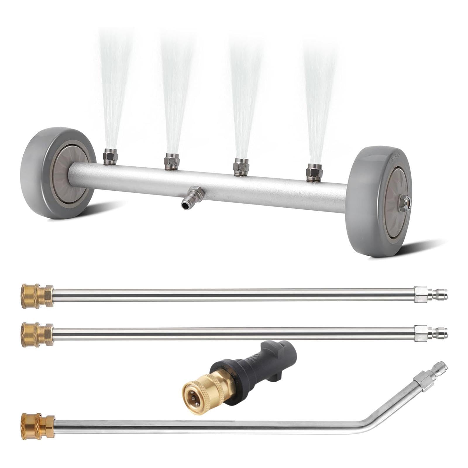 3 Varillas de extensión para hidrolavadora, 4000 PSI, Piezas de reparación multifuncionales, fáciles de Instalar para limpiadores de Bajos- con Conector