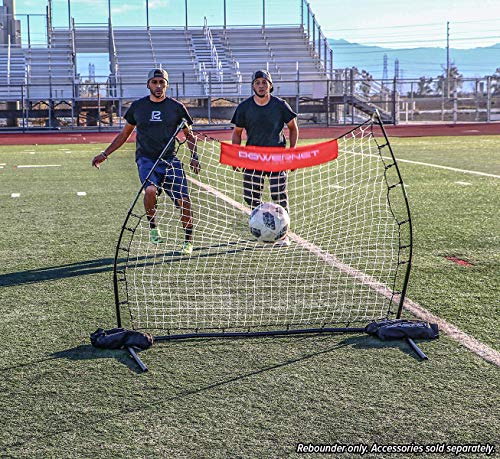Powernet Rebounder Training Net For Soccer, Lacrosse, Baseball, Softball | Angled Multi-Sport Rebound Pitchback Net | Portable Dual Practice Surface Use Both Sides For Practicing Volley And Rollback #TOP3