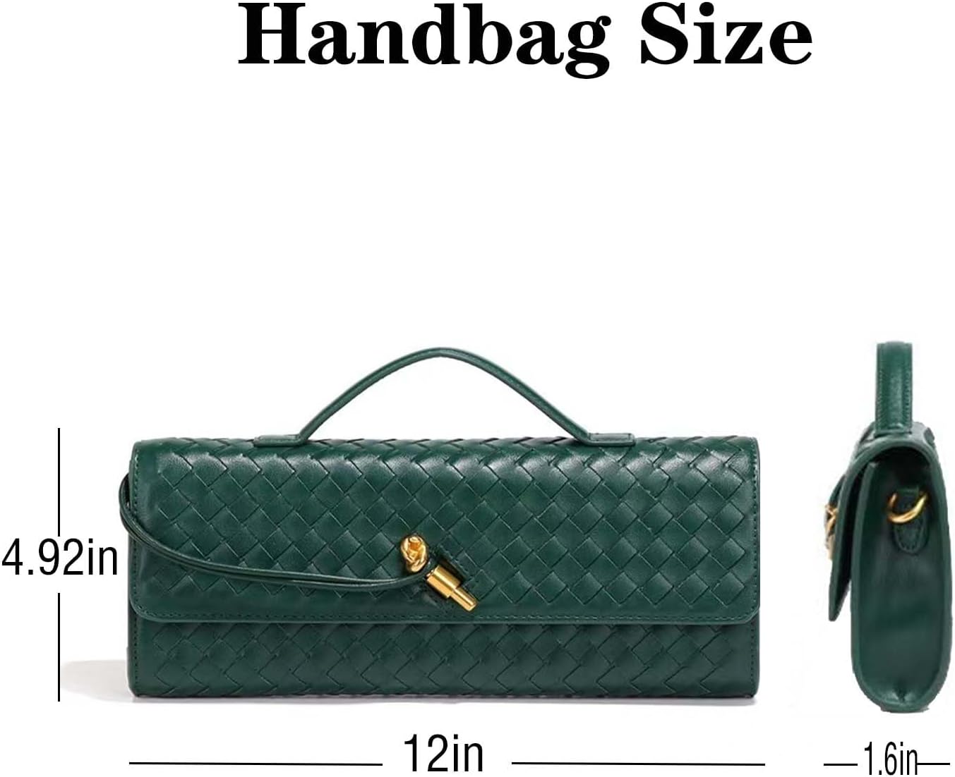 Handmade Woven Evening Bag for Women Casual Clutch Purse Leather Shoulder Handbag Fashion Crossbody Bag - Image 3