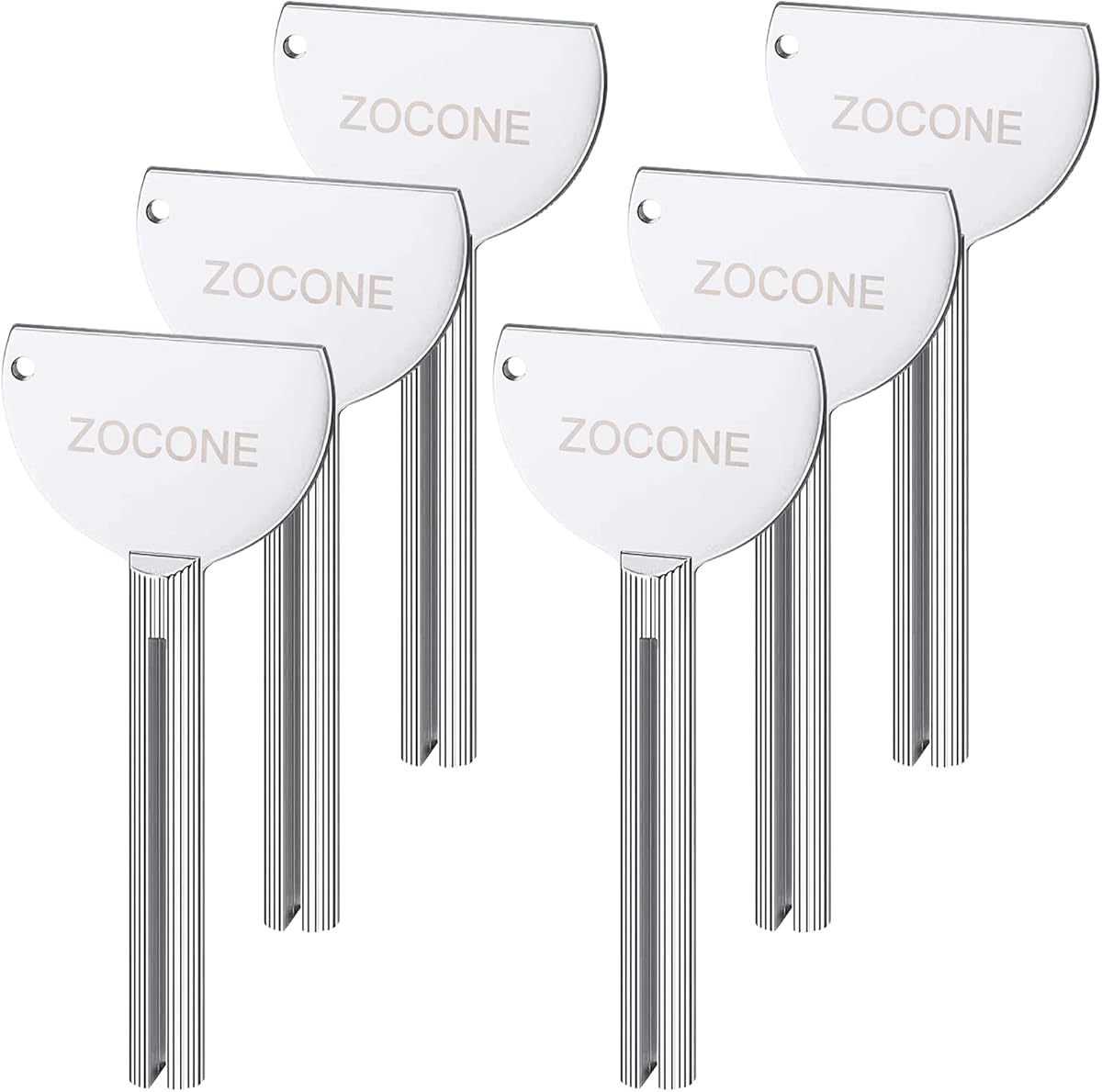 ZOCONE Toothpaste Squeezer, 6pcs Metal Tube Squeezer Key Stainless Steel Toothpaste Roller Tube Wringer for Paint, Cream, Cosmetic and Hair Dye(C)