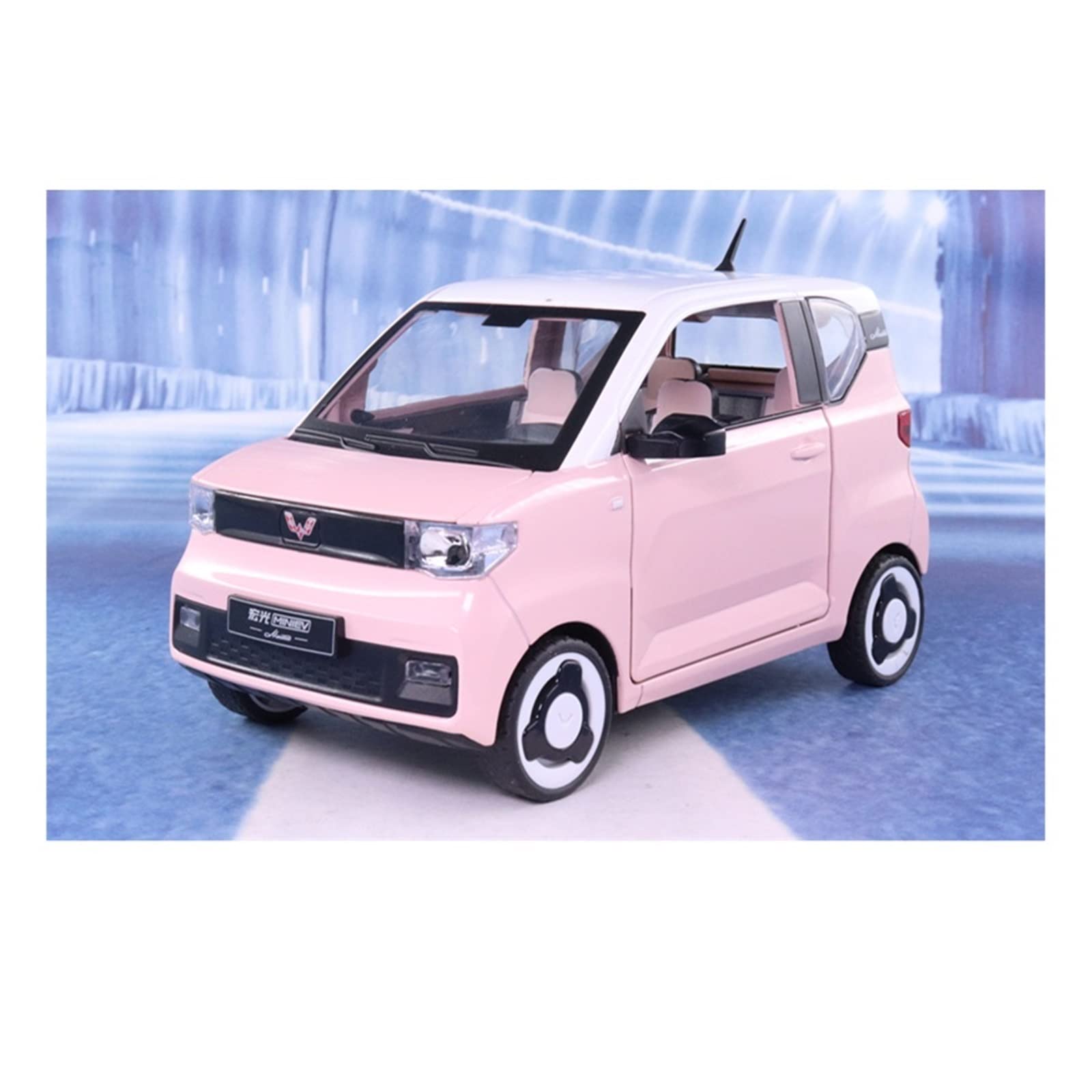 Meilleur cadeau de voiture miniature Wuling Macarone 1/18 rose pour passionné et collectionneur