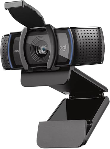 Logitech Webcam HD Pro C920S 1080p USB, 960-001252 (1080p USB incluye cubierta a lente)