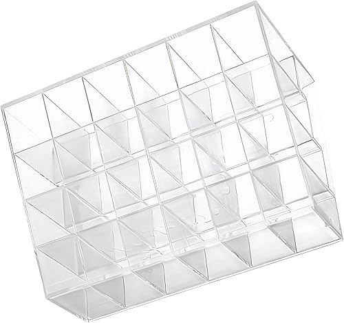 Syyavrrta Organizador de lápiz labial transparente para tocador, caja de almacenamiento de maquillaje, soporte para cosméticos para escritorio,