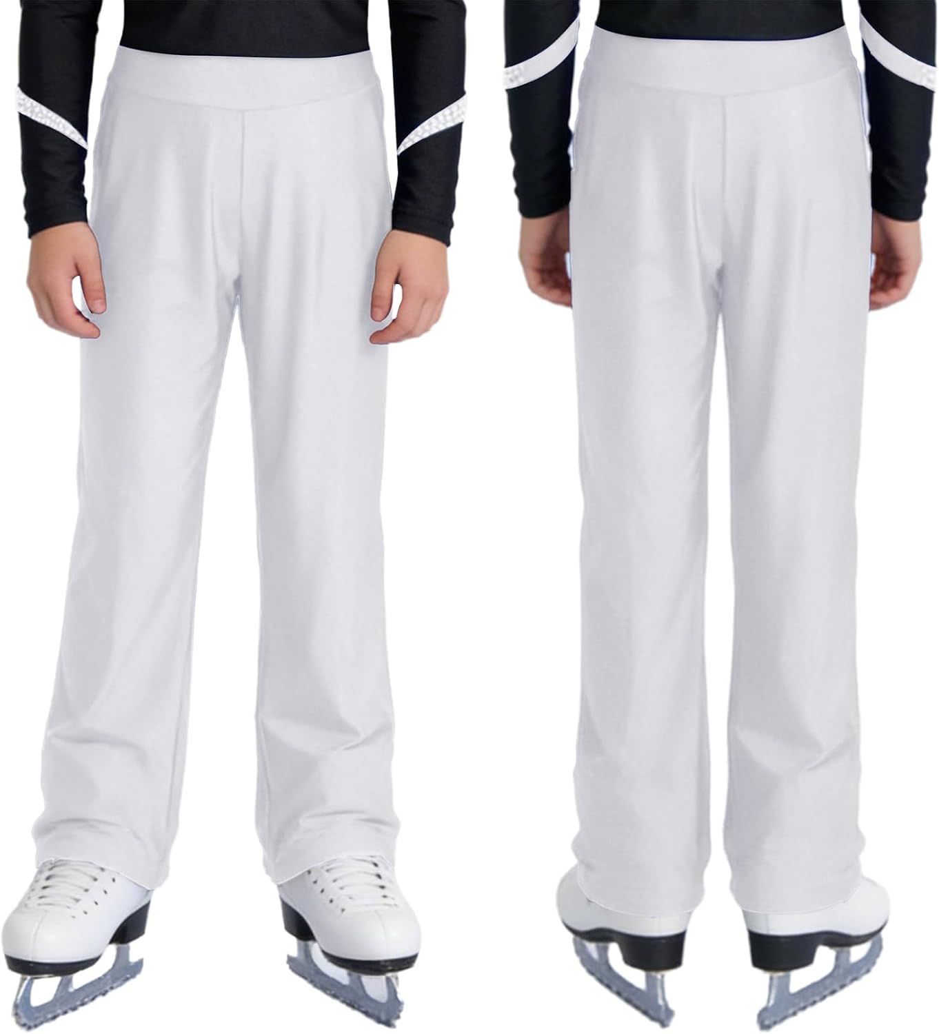 Teens Boys Practice Leggings Figure Skating Competition Pants Performance Trousers Athletic Dance Bottoms