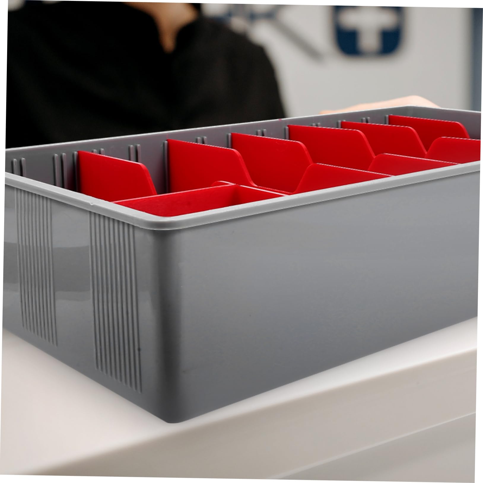 Kassenschublade mit Münzzählbrett Tragbare Geldkassette für Registrierkassen Klappbox mit Deckel für Gastronomie und Einzelhandel Organizer für Geldscheine und Münzen Fächer