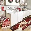 Christmas Rugs for Bedroom, Christmas Runner Rug, Washable Red Christmas Front Door Mat, Santa Claus Pattern Print Small Rug, Non Slip Christmas Kitchen Rugs,200x300cm