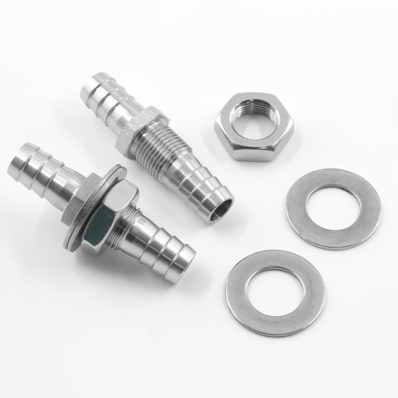 Stainless Steel 5/16" Hose Barb Bulkhead Fitting Thru-Bulk Bulkhead