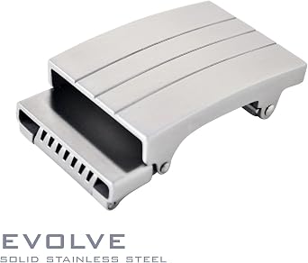 KORE Mens Full-Grain Leather Track Belts | Evolve Stainless Steel Buckle