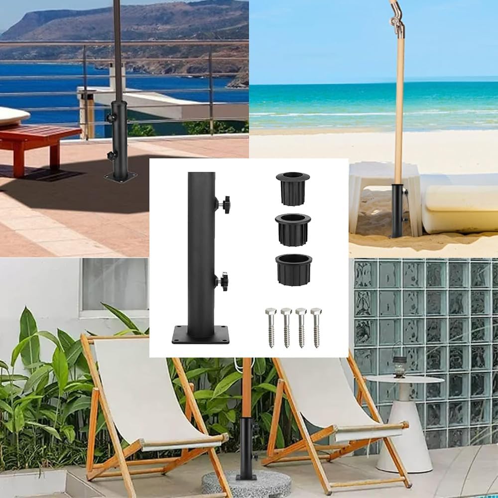 Universal Umbrella Stand Tube Outdoor,Outside Stone Umbrella Stainless Steel Tube Base,Heavy Duty Flag Pole Stake Holder,Table Umbrella Tube Bracket,DIY Umbrella Tube