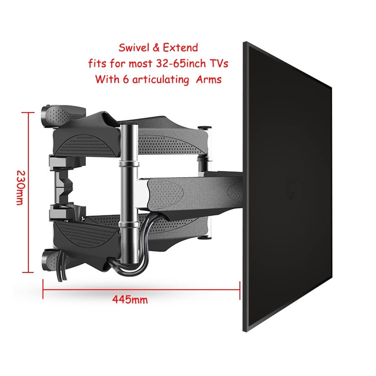 Uchwyt montażowy z 6 ramionami, pełny ruch, nachylenie, pasuje do ekranu telewizora 32-65 cali, obciążenie do 40 kg Vesa 400 x 400 mm (Wmx001)
