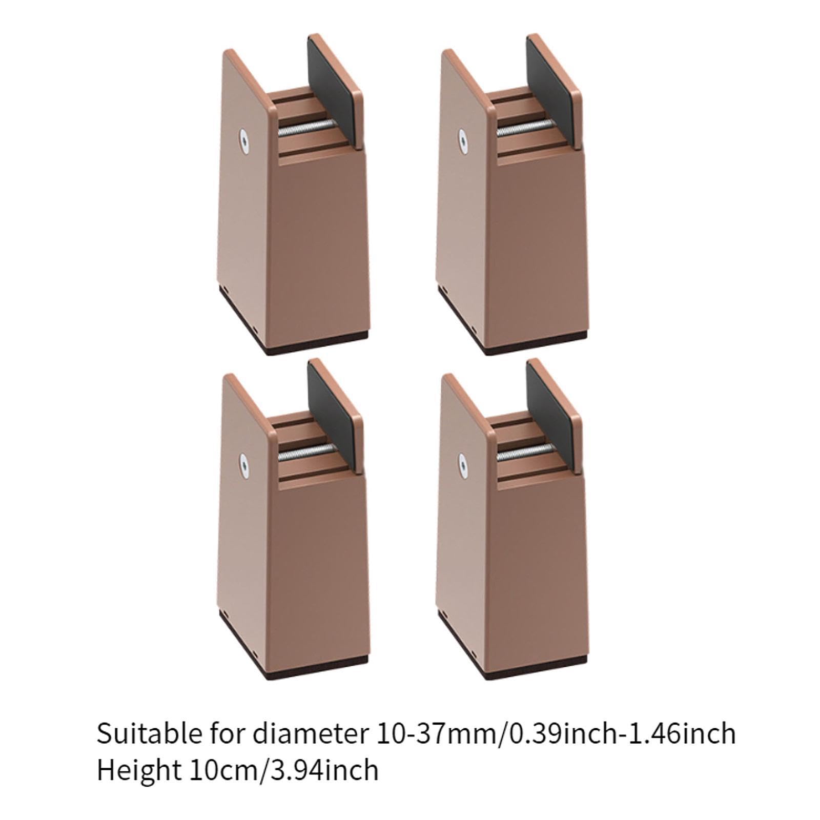 4 Piezas de Elevadores de Cama, Elevadores de Muebles, Accesorios, Protector de Suelo, Bloques Portátiles, Extensores de Altura para Sillas, So, MarrÓn, Altura 10 Cm