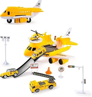 مجموعة ألعاب طائرة شحن مع سيارات صغيرة من Next Store – لعبة تفاعلية تعليمية للأولاد والبنات من عمر 3 سنوات وأكثر