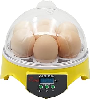 MUALROUS Mini 7 Egg Incubator Digital Chicken Poultry Hatcher Egg Hatcher Egg Incubator with Automatic Temperature Control for Chicken Goose Duck Quail Poultry with Egg Tray UK plug