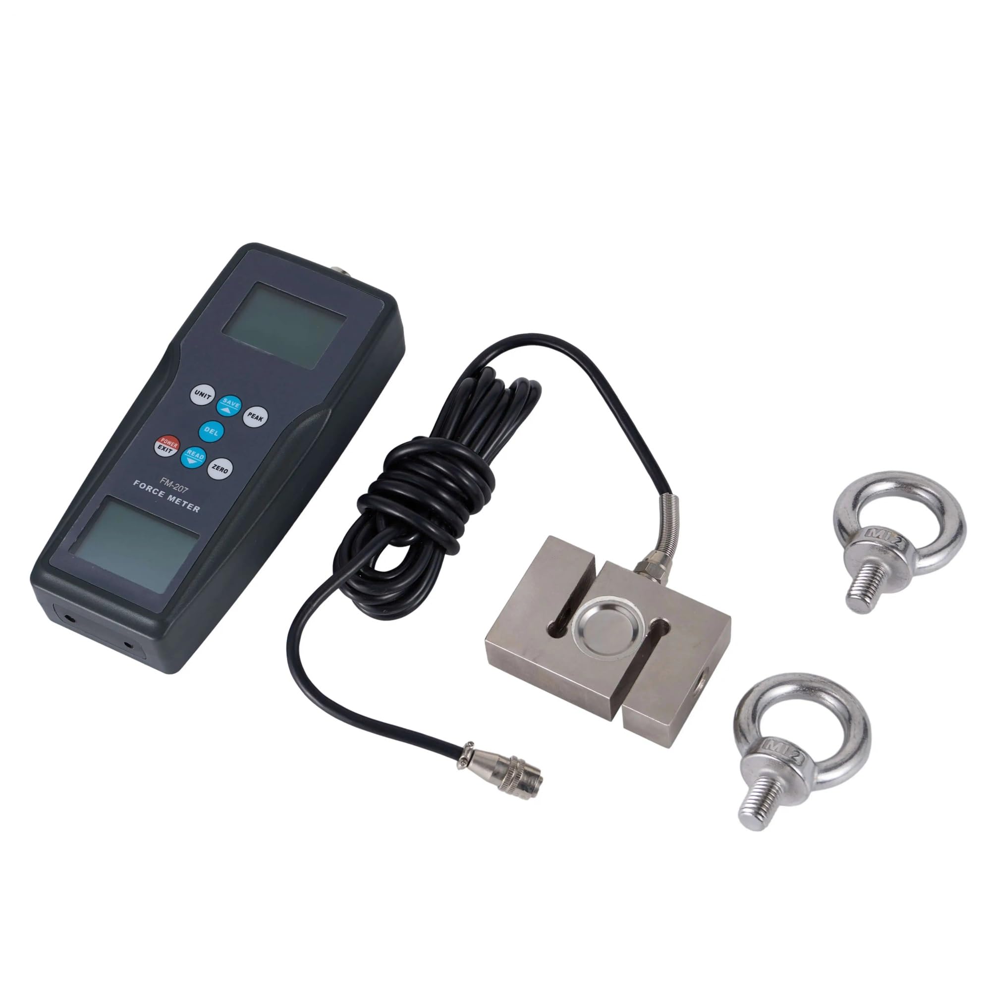 Medidor de fuerza digital, medidor de tracción FM-207-1000K, medidor de empuje de fuerza de inserción y extracción de 9800 N, prueba destructiva, kgf, lbf