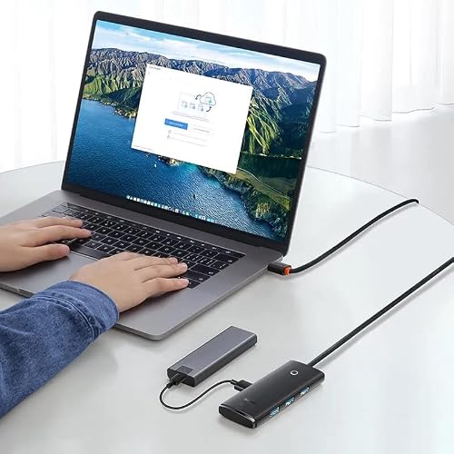 Baseus Adapter HUB Lite Series (USB-A na 4 x USB-A 3.0 5 Gb/s), czarny (WKQX030101)