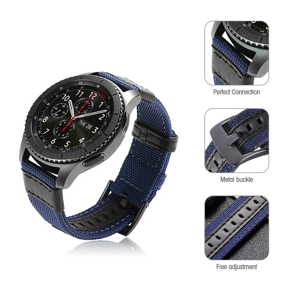 Correa de nailon transpirable Garmin Vivoactive 4 con cierre de lona 7