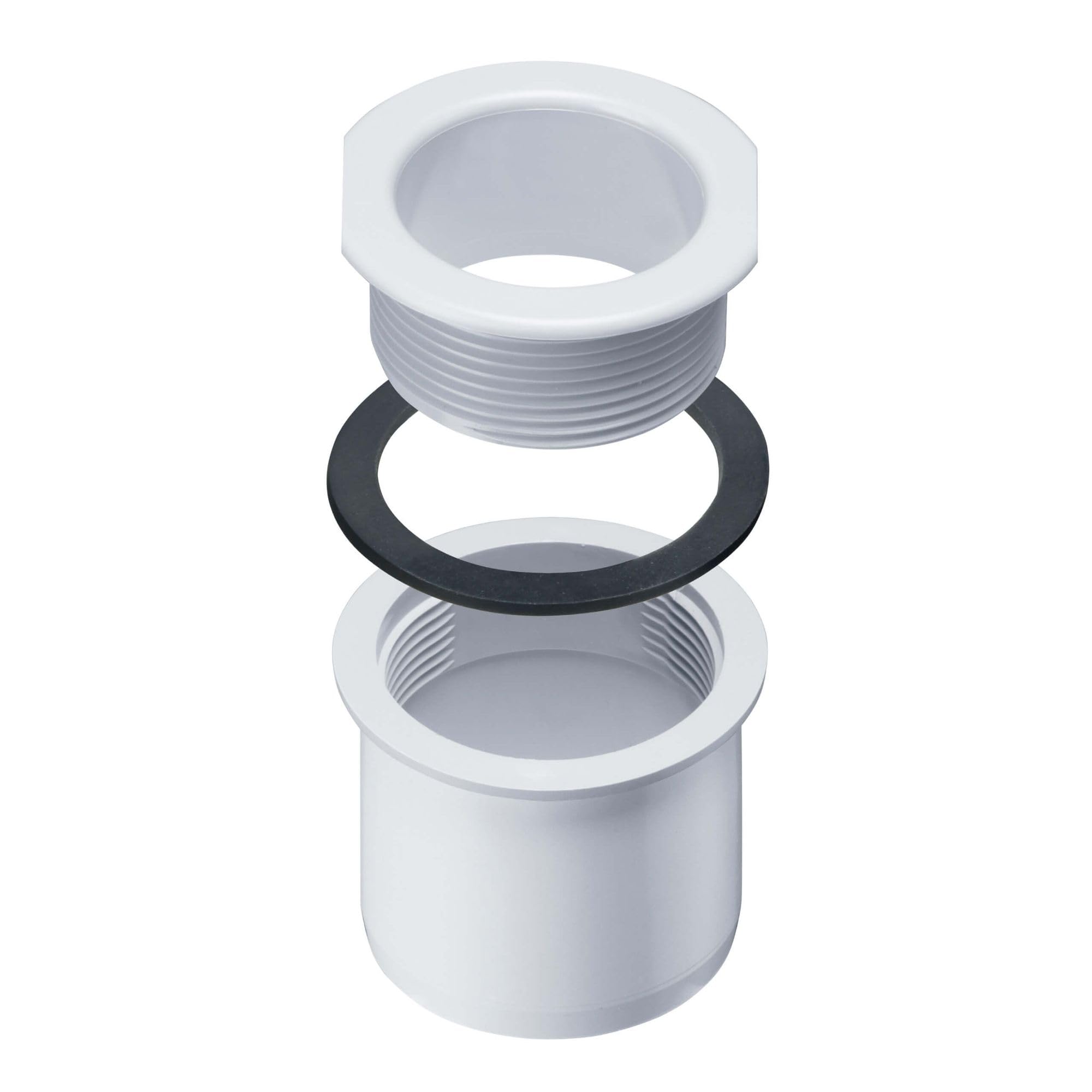 INEFA Screw-On Drain Socket 83/75mm White Plastic for Box Gutter Easy Installation