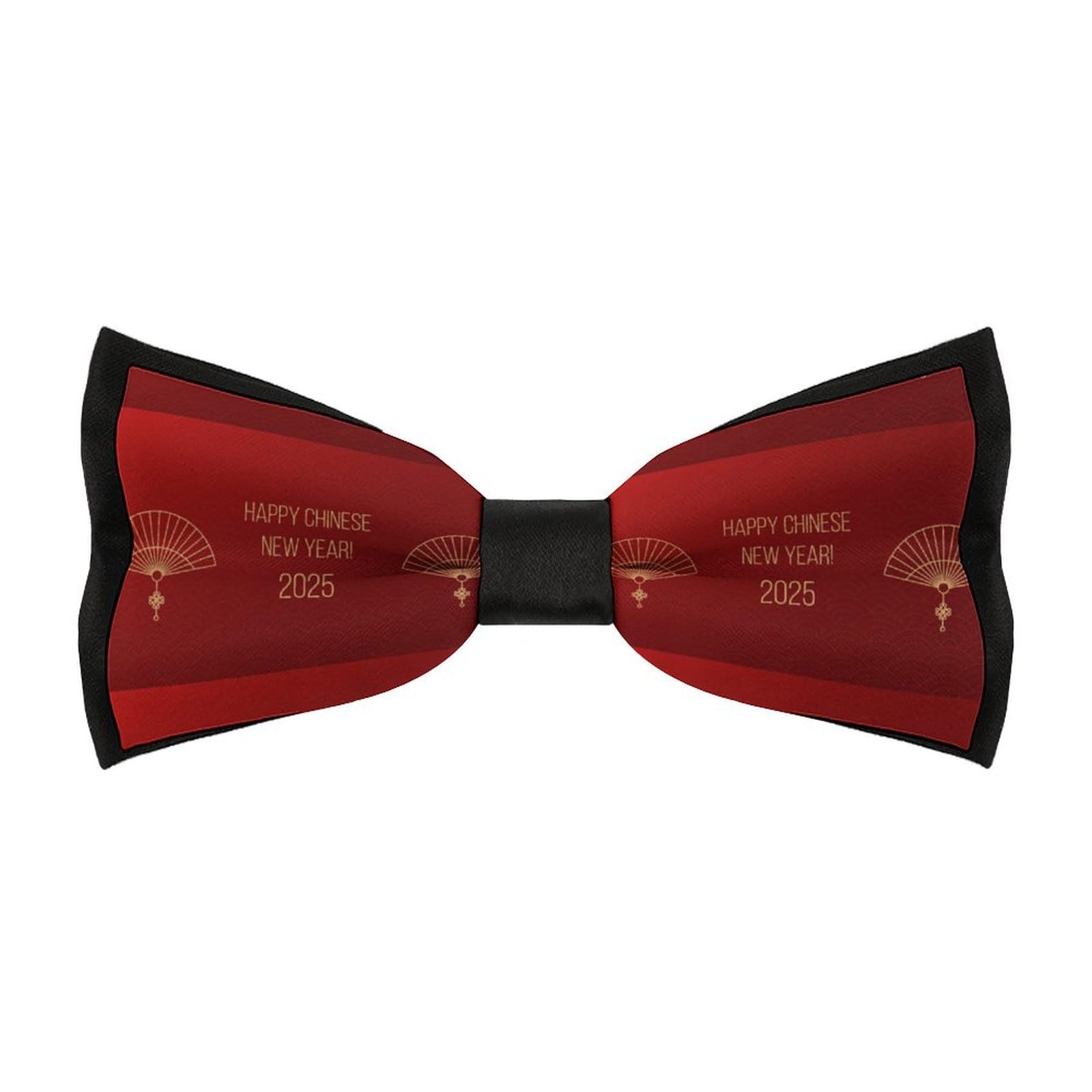 JYYAU Happy New Year 2025 Bow Tie Adjustable Necktie For Men Business Fashion Pre-tied Tie Neckwear Novelty Accessory For Weddings Party Festival