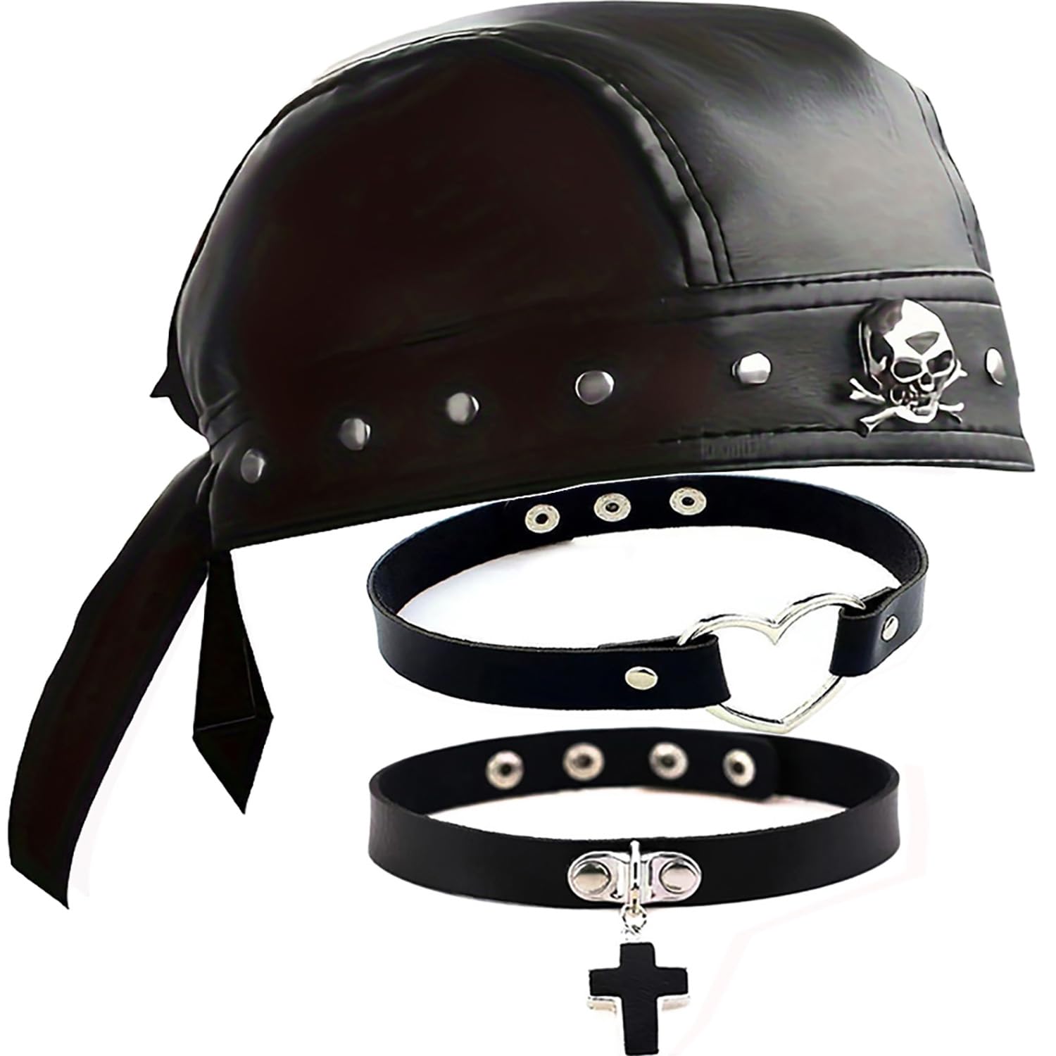 Cagzzee Punk Doo Rags - Skull Cap Bandana - Punk Black Studded Do Rag