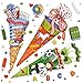 Produktbild 20 Servietten Schultüten und Geschenke als Tischdeko für den Schulanfang, BZW. zur Einschulung 33x33cm