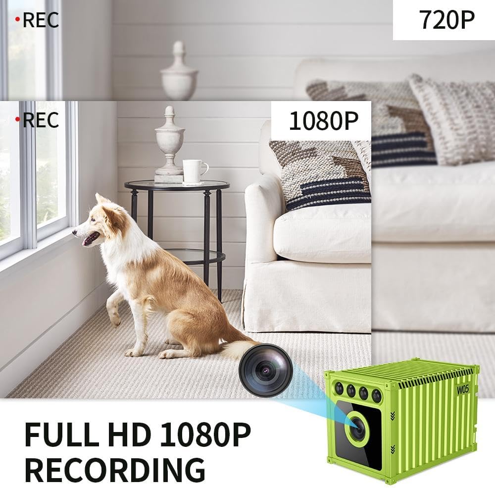 2026 Mini 4K HD Hidden Camera – Ultra-Small WiFi Wireless Cam with Motion Detection, App Control, Cloud & SD Storage – Perfect for Home, Baby, Pet & Sitter Monitoring (Yellow)