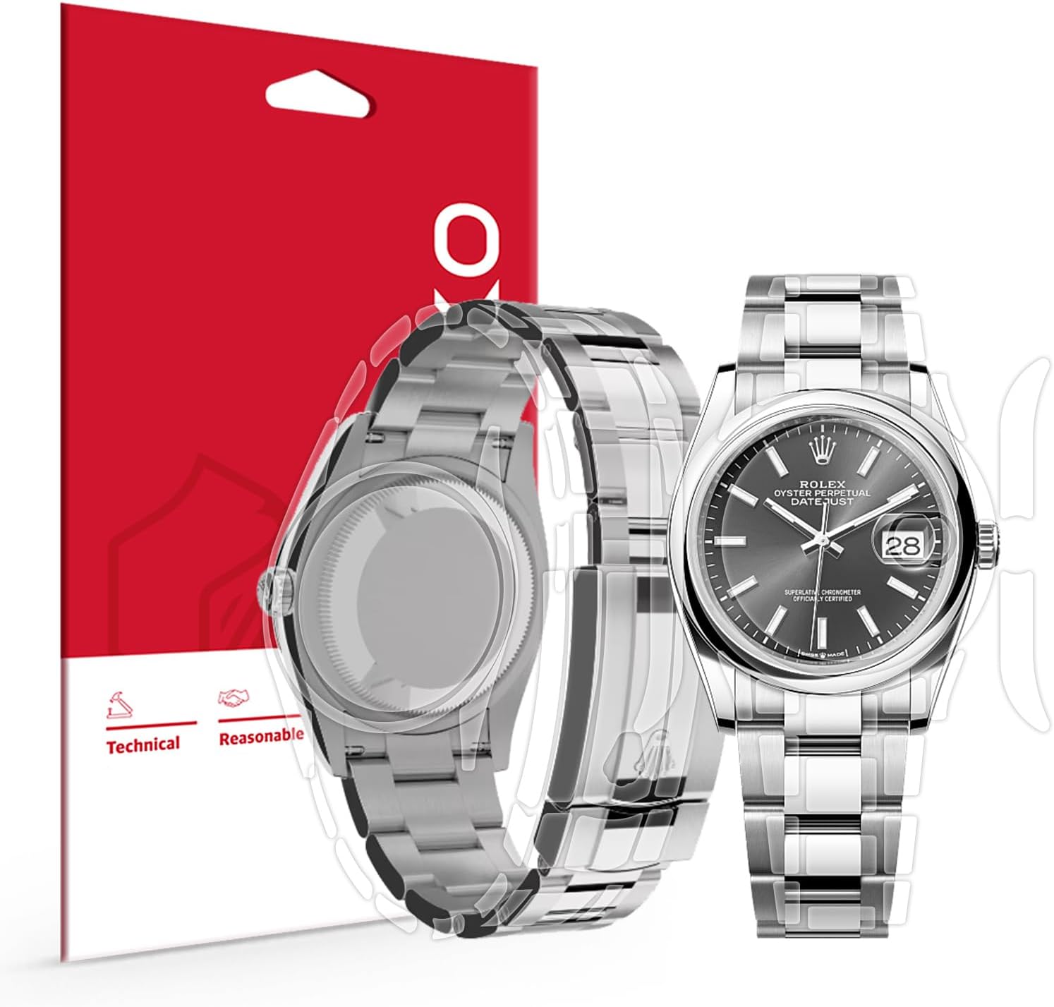 skoko [1Set Full Package] Body Protection Film Compatible with Rolex Datejust 36mm Ref. 116200 116201 116203 116231 116233 116234 116243 116244, Glossy Clear Skin, Full Coverage, Anti Scartch, Extra pieces for tricky areas