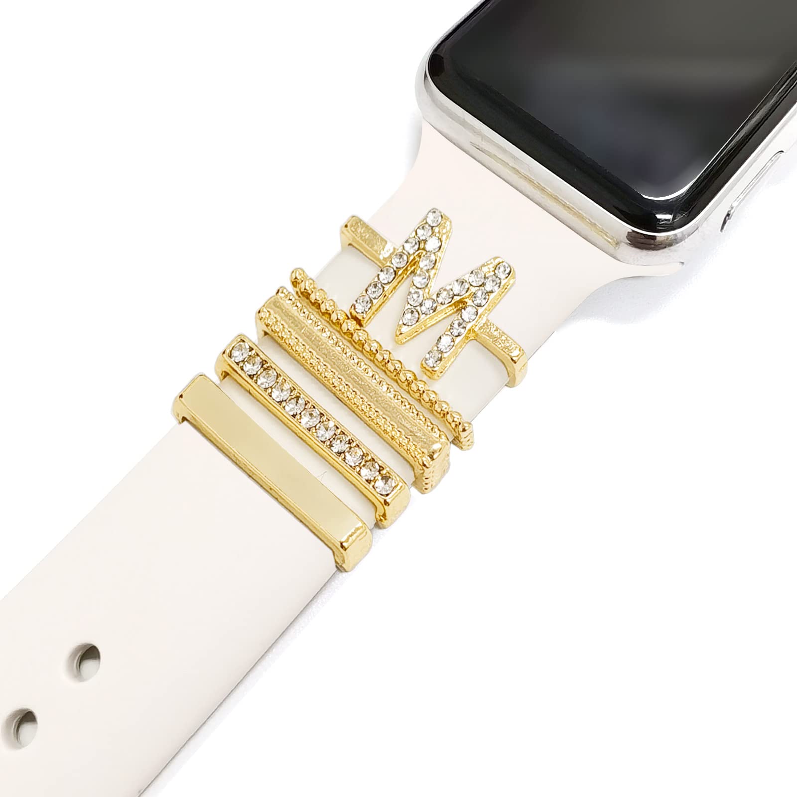 5Pcs Charms for Apple Watch band 41mm 45mm 40mm 44mm 38mm 42mm 46mm 49mm Women Diamond Metal Jewelry