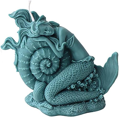 Grainrain Moldes de silicona para velas de sirena para hacer velas, cera y jabón, moldes de silicona para velas moldes de jabones crean velas 3D